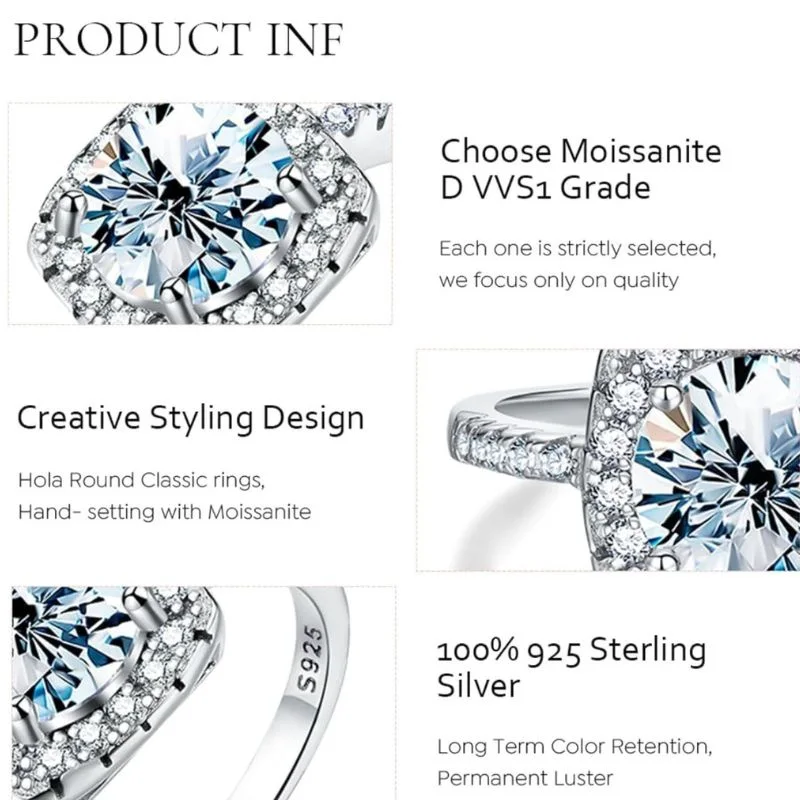 2 Carat Moissanite Rings
