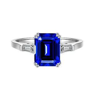 blue moissanite ring
