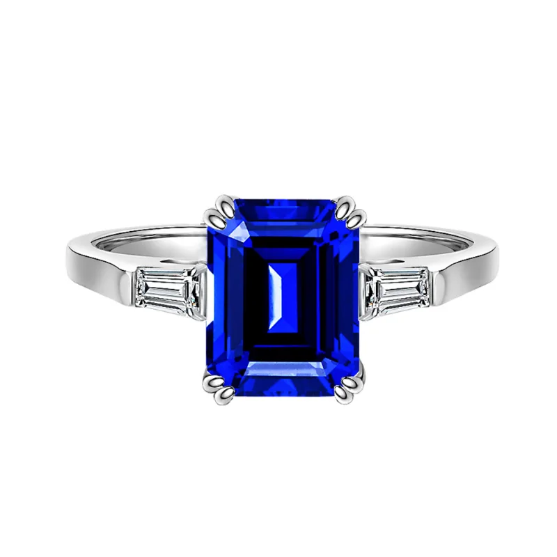 blue moissanite ring
