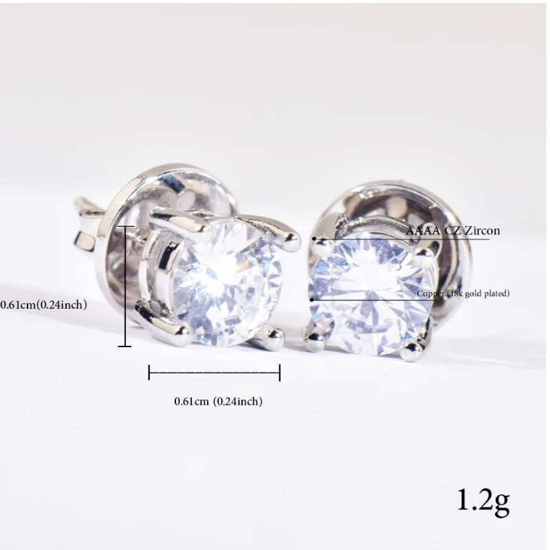 zircon stud earrings
